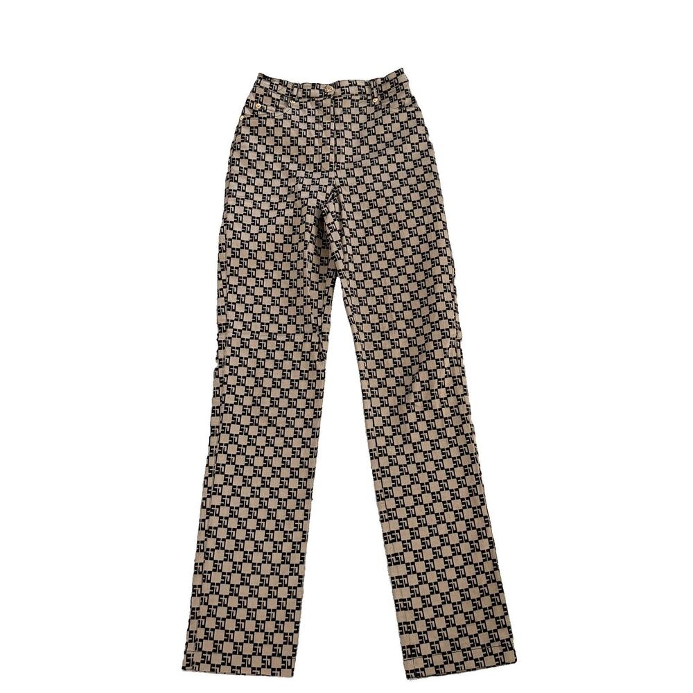 St. John Sport Essentials Vintage Monogram Print Pants Womens Sz 0 24 x 33